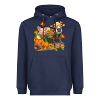 Navy fall farm animals Heavyweight Hoodie - Zillion Design Studio