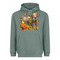 Sage fall farm animals Heavyweight Hoodie - Zillion Design Studio