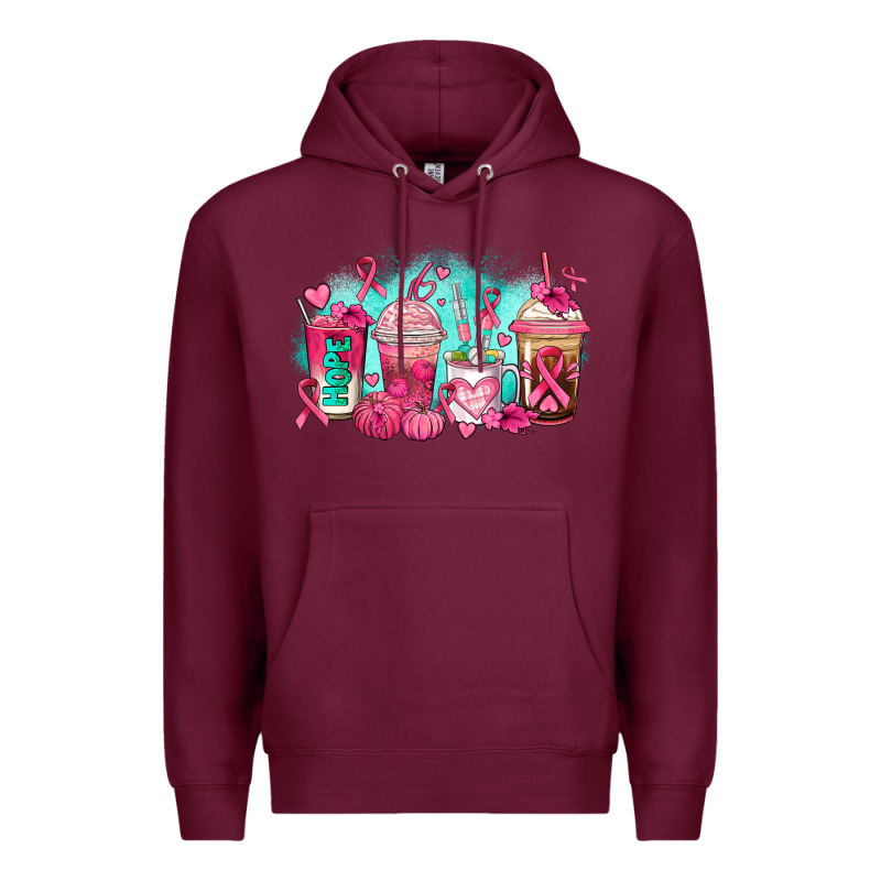 Breast Cancer  Coffee Cups Premium Hoodie by AdoDesignShop | Teevron