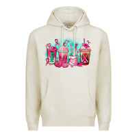 Oatmeal Heather breast cancer  coffee cups Premium Hoodie - AdoDesignShop