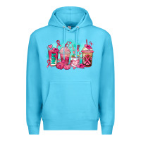 Ocean Blue breast cancer  coffee cups Premium Hoodie - AdoDesignShop