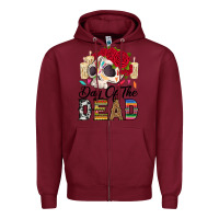 Burgundy Day of the dead skeleton Zipper Hoodie - RanaPortraitStore