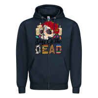 Navy Day of the dead skeleton Zipper Hoodie - RanaPortraitStore