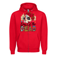 Red Day of the dead skeleton Zipper Hoodie - RanaPortraitStore