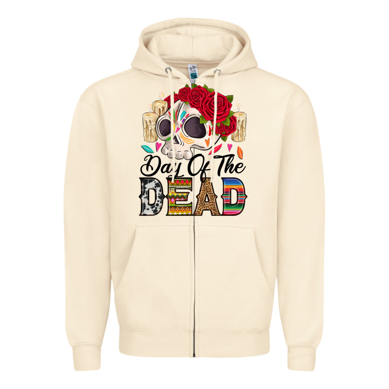 Day Of The Dead Skeleton Zipper Hoodie by RanaPortraitStore | Teevron