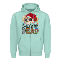 Seafoam Day of the dead skeleton Zipper Hoodie - RanaPortraitStore