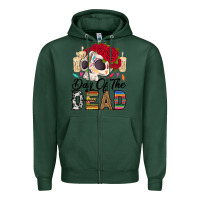 Sports Green Day of the dead skeleton Zipper Hoodie - RanaPortraitStore