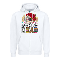White Day of the dead skeleton Zipper Hoodie - RanaPortraitStore