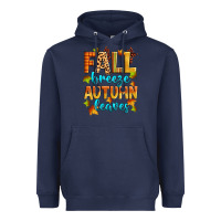 Navy fall breeze autumn leaves Heavyweight Hoodie - Zillion Design Studio