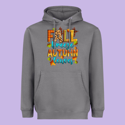 Fall Breeze Autumn Leaves Heavyweight Hoodie Designed By Zillion Design Studio