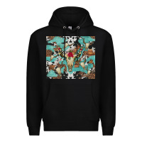 Black bull skull flowers cowhides and leopard Premium Hoodie - Artiststas