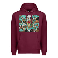 Burgundy bull skull flowers cowhides and leopard Premium Hoodie - Artiststas