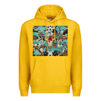 Lemon bull skull flowers cowhides and leopard Premium Hoodie - Artiststas