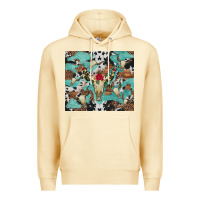 Pina Colada bull skull flowers cowhides and leopard Premium Hoodie - Artiststas