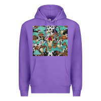 Purple bull skull flowers cowhides and leopard Premium Hoodie - Artiststas