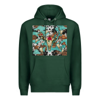 Sports Green bull skull flowers cowhides and leopard Premium Hoodie - Artiststas