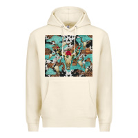 Tofu bull skull flowers cowhides and leopard Premium Hoodie - Artiststas