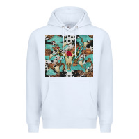 White bull skull flowers cowhides and leopard Premium Hoodie - Artiststas