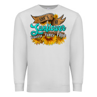 Dove Grey she's a sunflower beautiful fierce free Premium Sweatshirt - HRA Design Shop