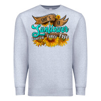 Heather Grey she's a sunflower beautiful fierce free Premium Sweatshirt - HRA Design Shop
