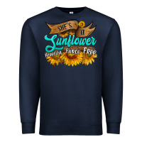 Navy she's a sunflower beautiful fierce free Premium Sweatshirt - HRA Design Shop