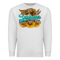 Oatmeal Heather she's a sunflower beautiful fierce free Premium Sweatshirt - HRA Design Shop