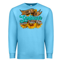 Ocean Blue she's a sunflower beautiful fierce free Premium Sweatshirt - HRA Design Shop
