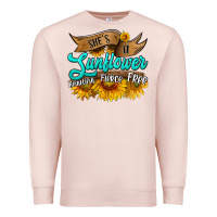 Pale Pink she's a sunflower beautiful fierce free Premium Sweatshirt - HRA Design Shop