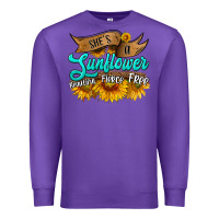 Purple she's a sunflower beautiful fierce free Premium Sweatshirt - HRA Design Shop