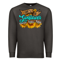 Smoke she's a sunflower beautiful fierce free Premium Sweatshirt - HRA Design Shop
