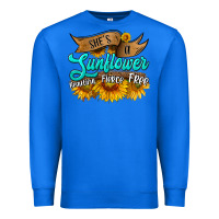 True Royal she's a sunflower beautiful fierce free Premium Sweatshirt - HRA Design Shop