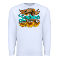 White she's a sunflower beautiful fierce free Premium Sweatshirt - HRA Design Shop