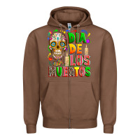 Chestnut Dia de los muertos Zipper Hoodie - RanaPortraitStore