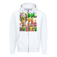 White Dia de los muertos Zipper Hoodie - RanaPortraitStore