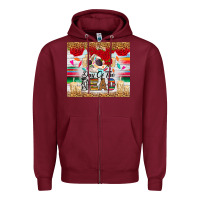 Burgundy Day of the dead skeleton Zipper Hoodie - RanaPortraitStore
