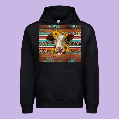 Western Sunflowers Gemstone Heifer Urban Hoodie Designed By Jasminsmagicworld
