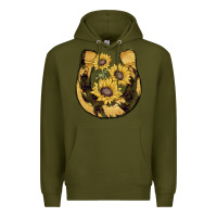 Horseshoe Sunflower Camouflage Premium Hoodie | Teevron