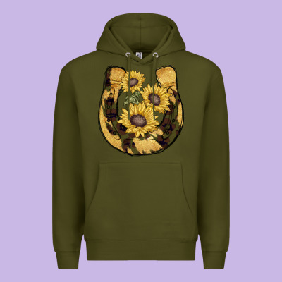 Horseshoe Sunflower Camouflage Premium Hoodie Designed By Adodesignshop