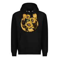 Black horseshoe sunflower camouflage Premium Hoodie - AdoDesignShop