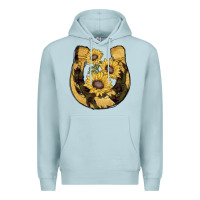 Blue Mist horseshoe sunflower camouflage Premium Hoodie - AdoDesignShop