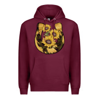 Burgundy horseshoe sunflower camouflage Premium Hoodie - AdoDesignShop