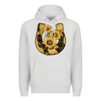 Dove Grey horseshoe sunflower camouflage Premium Hoodie - AdoDesignShop