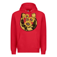 Red horseshoe sunflower camouflage Premium Hoodie - AdoDesignShop