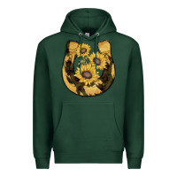 Sports Green horseshoe sunflower camouflage Premium Hoodie - AdoDesignShop