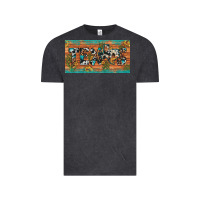 Vintage Black texas sunflower cactus cowhide leopard licence plate Vintage Tee - Artiststas