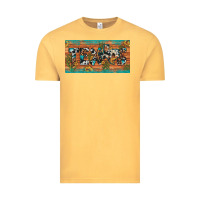 Vintage Mustard texas sunflower cactus cowhide leopard licence plate Vintage Tee - Artiststas