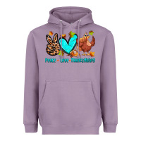 Lavender peace love thanksgiving Heavyweight Hoodie - Zillion Design Studio