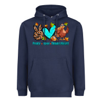 Navy peace love thanksgiving Heavyweight Hoodie - Zillion Design Studio
