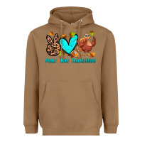 Toasted Coconut peace love thanksgiving Heavyweight Hoodie - Zillion Design Studio