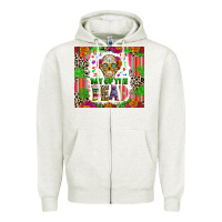 Oatmeal Heather Day of the dead Zipper Hoodie - RanaPortraitStore